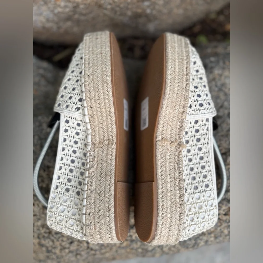 ASOS Design July Flatform Espadrilles in Cream Weave